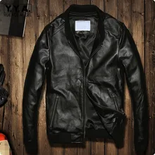 Корейские мужские Slim Fit натуральная кожа короткая одежда новая мотоциклетная куртка Мужской Jaqueta Couro Masculina Motoqueiro