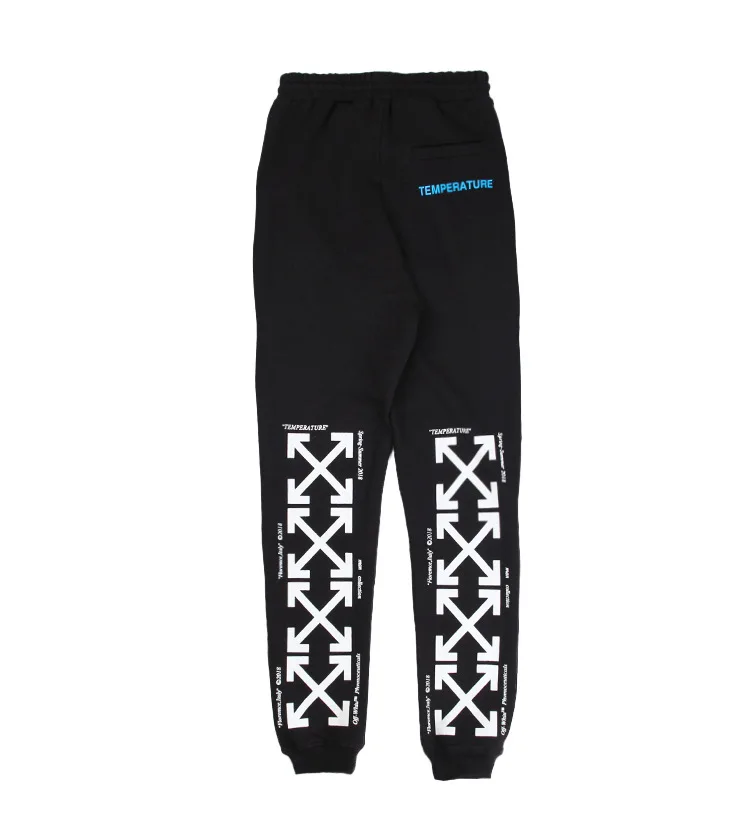 

2018 Spring And Autumn New Style Men And Women Couple Clothes Trousers off Ow White meng la lisa Arrowhead Printed Ankle Banded