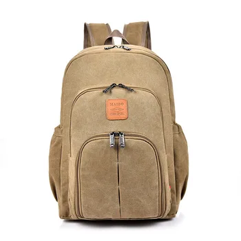 

High Grade Canvas Backpack Men Solid Color Laptop Bags Superior Vintage Outdoor Design Durable New Trend Classic