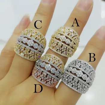 

GODKI Luxury Bagutte Cut Bold Rings with Zirconia Stones 2020 Women Engagement Party Jewelry High Quality