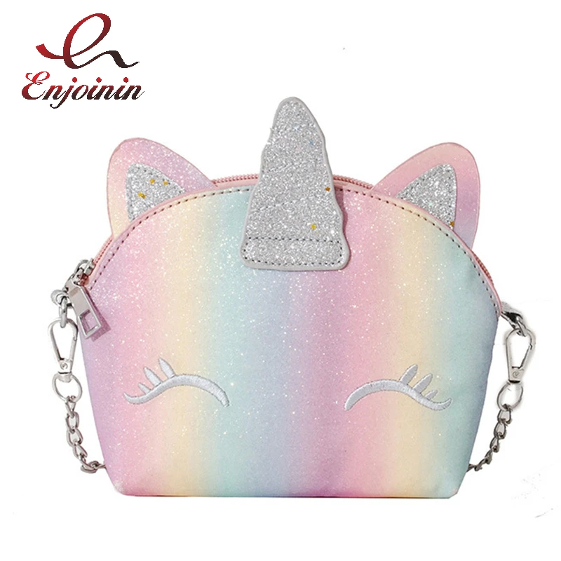 Bolso de hombro con lentejuelas Color degradado para mujer, bolsa bonita con forma de unicornio, de mano, la moda, de Pu, de hombro| - AliExpress