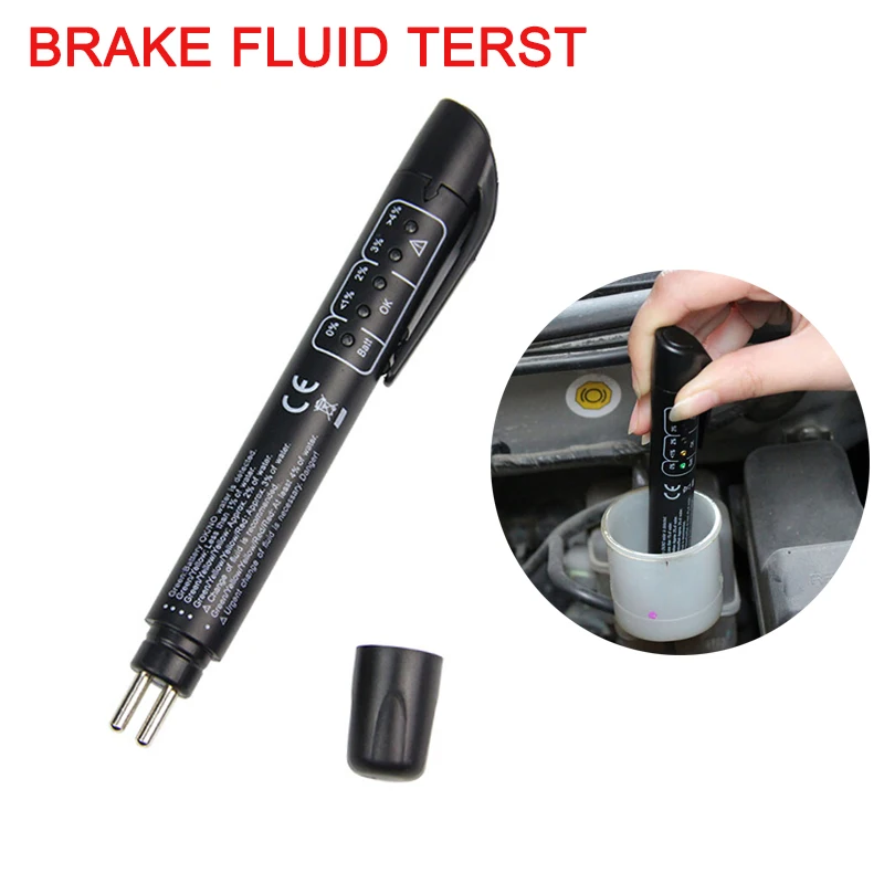 

New Best Brake Fluid Tester LED Car Vehicle Auto Automotive Testing Tool fluid tester Car Brake Fluid Tester Pen in stock