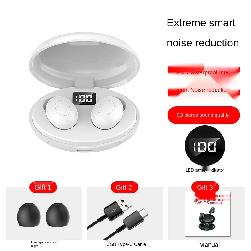 Free shipping The New TWS Bluetooth 5 0 Stereo Bluetooth headset Portable charging box Comfortable to wear Sports