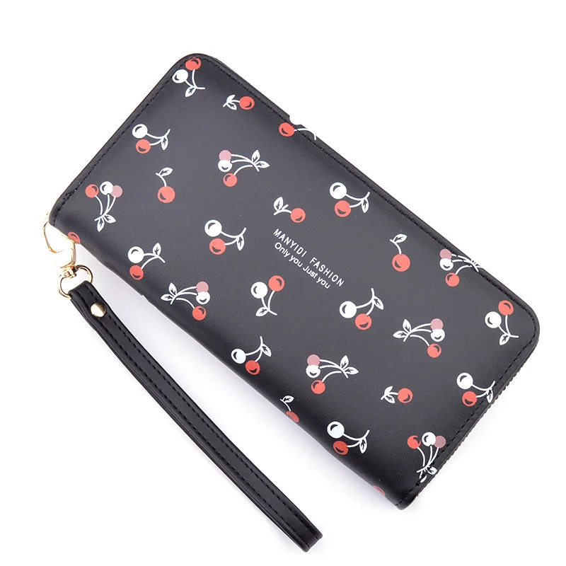 

New style wallet ladies long zipper clutch fashion Korean soft wallet large capacity printing wallet mobile phone bag