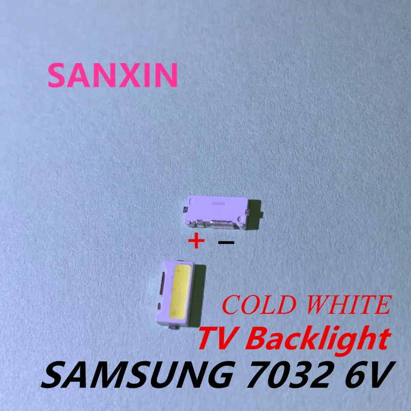 100 шт./лот Edge SMD SAMSUNG LED 7032 6V 1W 160mA холодный белый Высокая мощность для подсветки