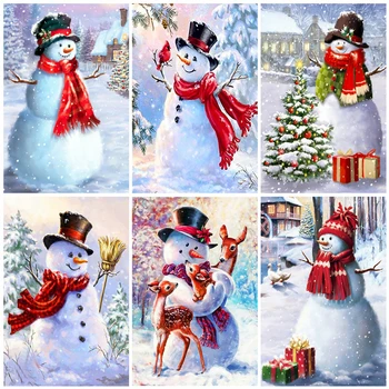 

Evershine Diamond Painting Snowman Full Square Round Diamond Embroidery Cartoon Mosaic Winter Cross Stitch Kit Handmade Gift Art