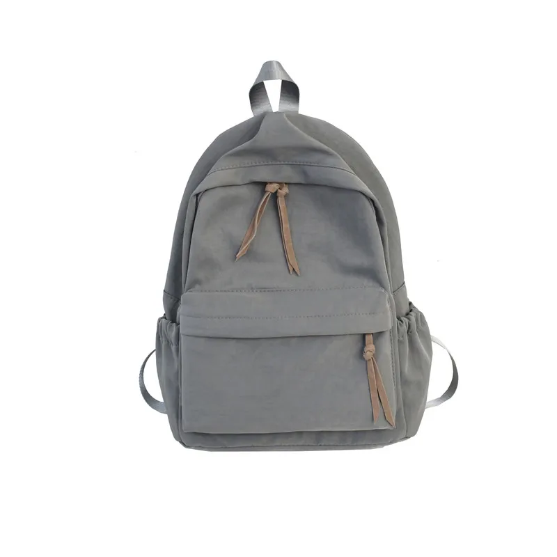 DCIMOR Высококачественный водонепроницаемый нейлоновый рюкзак женский чистый цвет Школьный женский рюкзак для отдыха, путешествия рюкзак книга Mochila - Цвет: gray