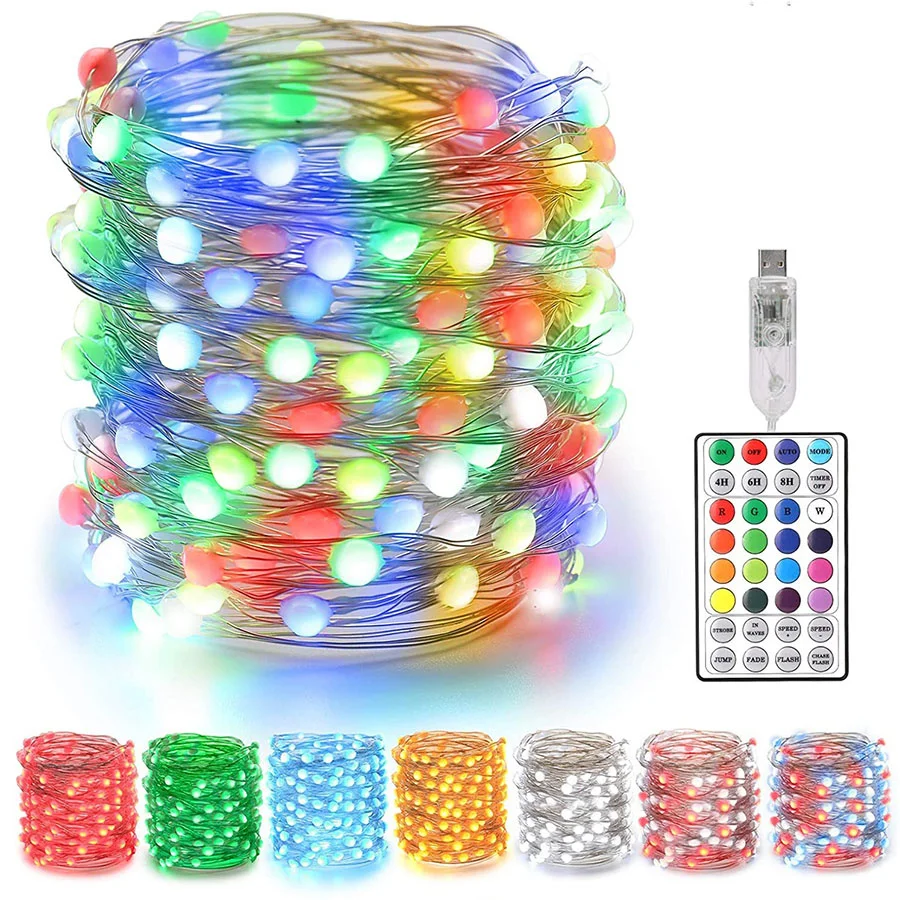 СВЕТОДИОДНАЯ Гирлянда RGB с медной проволокой 100/200 светодиодов | Лампы и освещение