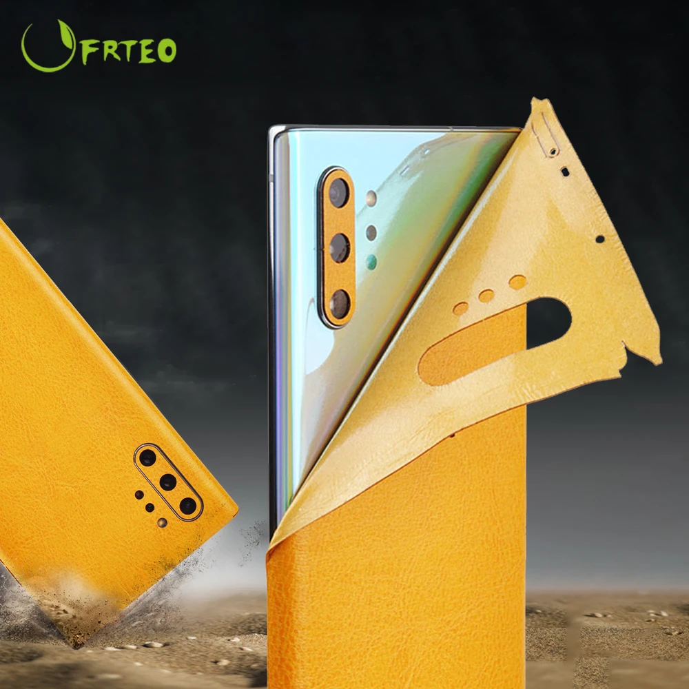 Luxury Phone Film Sticker Skin For Samsung Galaxy Note 10 10+ Microfiber Leather W/ Button Scratchproof Glue Cover | Мобильные
