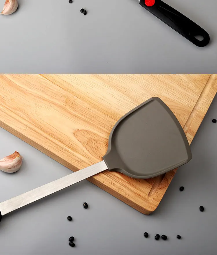 Kitchen Kitchenware Stainless Steel Non-stick Pot Silica Gel Shovel Kitchen Cooking Spatula Food Grade Silica Gel chao chan