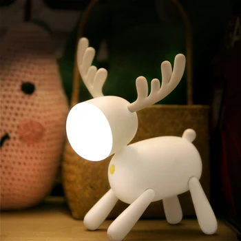 

Smart Elk Led Night Light Rechargeable USB Smart Desk Lamp Bedside Lamp Christmas HallowSleeping Lamp Deeen Birthday Lovers Gift
