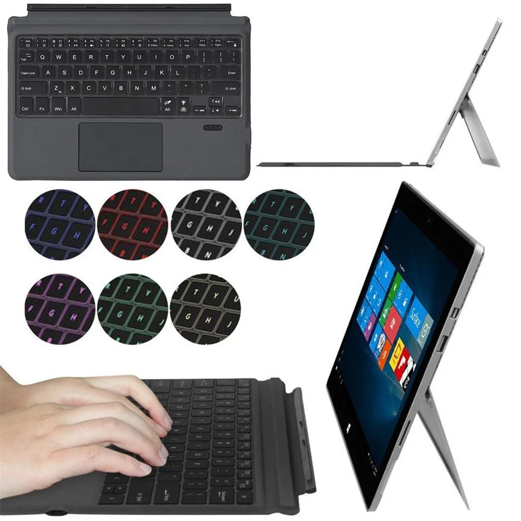 Для Microsoft Surface Go 2 Магнитный Тонкий 7 Цвет со светодиодной подсветкой Bluetooth
