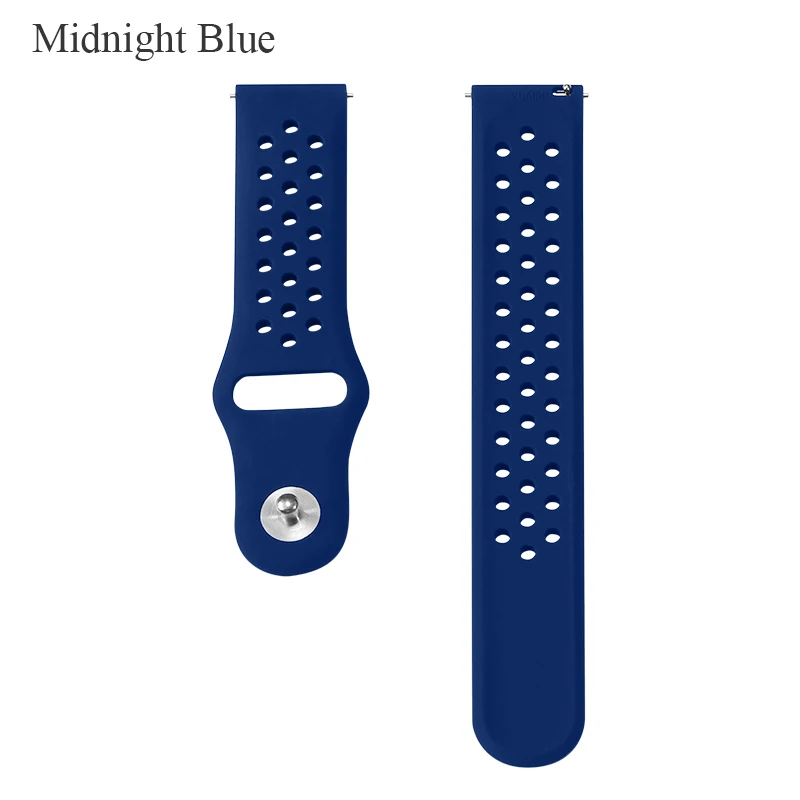 Navy blue BOORUI 20 мм Amazfit ремешок Замена для Xiaomi Huami Amazfit Bip ремешок силиконовые умные часы полосы для Huami - Цвет: Navy blue