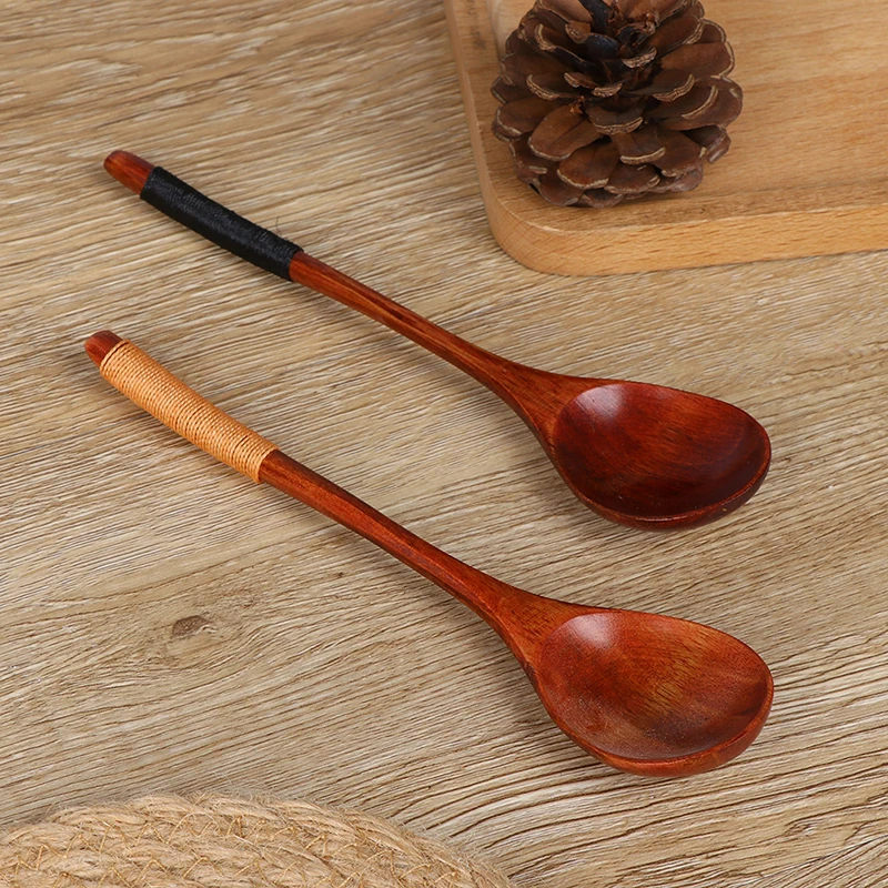 1pc Wooden Spoon Soup Teaspoon Kitchen Cooking Utensil Tool Creativa Bamboo Catering 16.5*4cm
