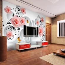 Envío Directo tamaño personalizado foto 3D estéreo personalizado TV sofá Fondo papel tapiz dormitorio grande Vintage flor papel tapiz Mural