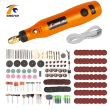 Tungfull-mini perceuse, outil rotatif, outil de gravure, chargeur USB, stylo de sculpture sur bois, outil électrique sans fil avec accessoires Dremel