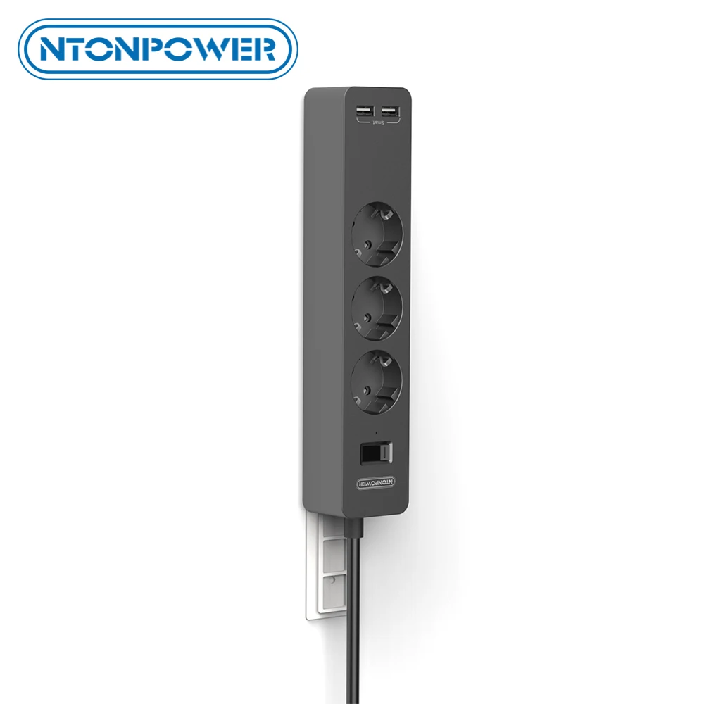NTONPOWER Wall Mounted Power Strip with Overload Switch Network
