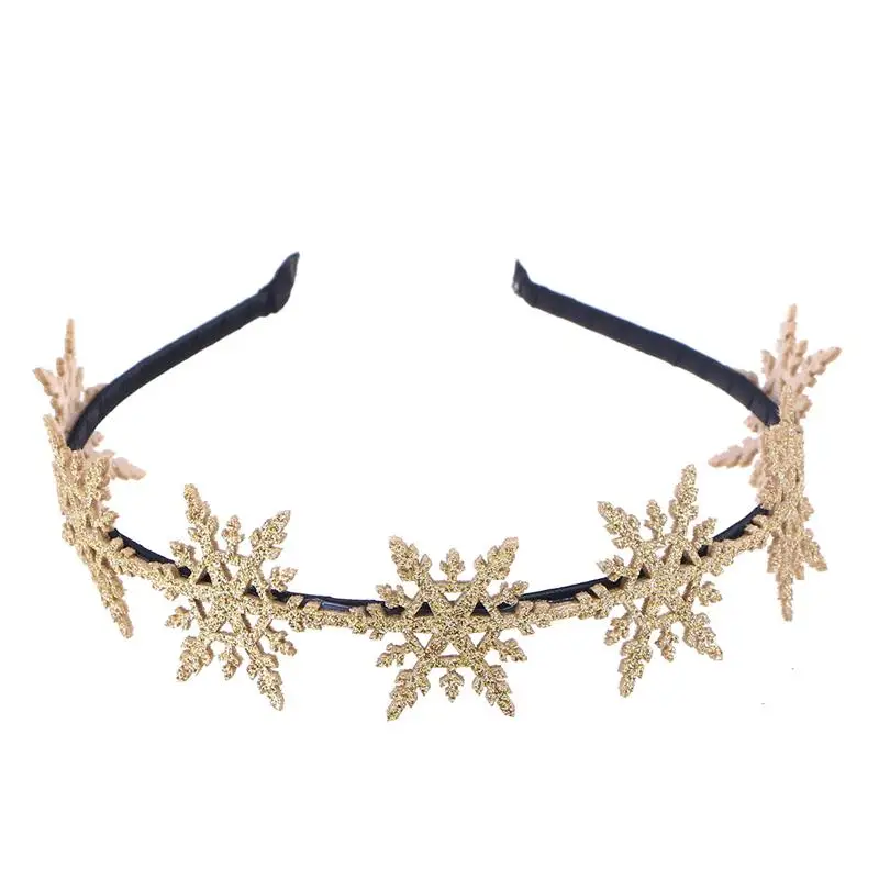 Christmas Hairband Cute Glitter Snowflake Hair Hoops Headdress Party Favors Supplies for Kids Adorable Christmas Hair Bands