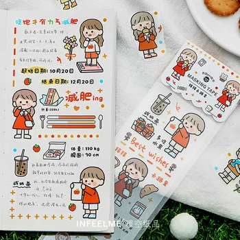 

Infeel Me Bright Surface Pet Strip Tape Books Scrapbooking DIY Note Paper and PVC Sticker Flakes Stationary Offi