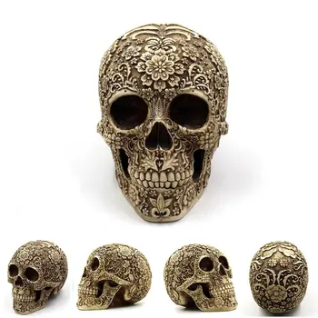 

Resin Craft Skull Statues Sculptures Garden Statues Sculptures Skull Ornaments Creative Art Carving Statue Halloween Spoof Props