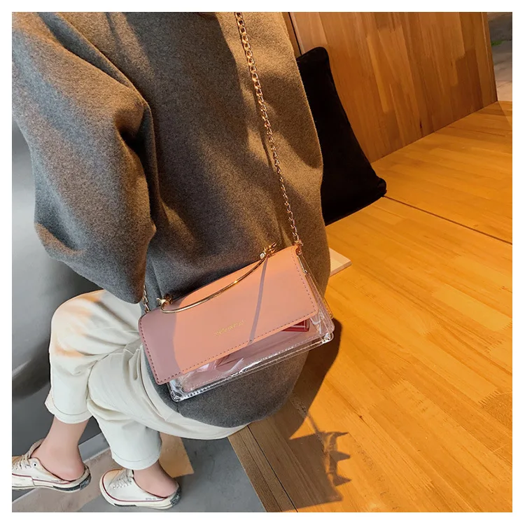 

New 2019 semi - permeable summer small square bag half - round hand - slung one - shoulder satchel.