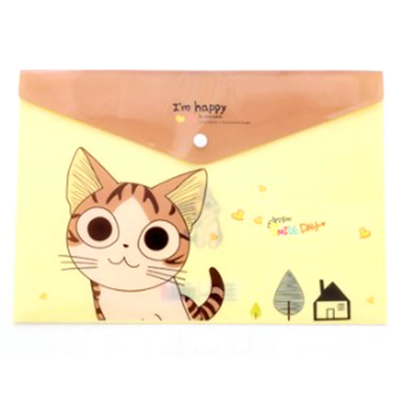 VANVENE 4 pcs/lot Korean stationery Cute cheese cat a4 file holder bag Kawaii PVC ducoment bags office material school supplies 