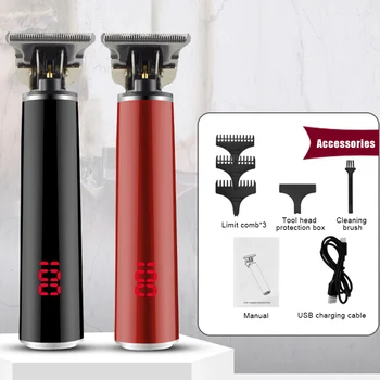 

Cordless Electric Rechargeable Hair Trimmer Waterproof Hair Clipper Haircut with LCD Digital Display SK88