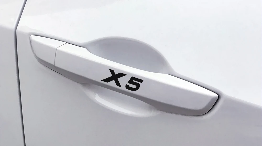 Для BMW X5 E70 E53 F15 4 шт. спортивные наклейки на дверные ручки автомобиля виниловая пленка наклейки DIY Стайлинг автомобильный тюнинг автомобиля аксессуары