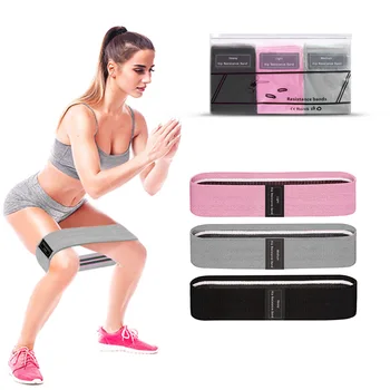

3PC Hip Band Cotton Yoga Resistance Band Wide Fitness Exercise Legs Band Loop for Circle Squats Training Anti Slip Rolling