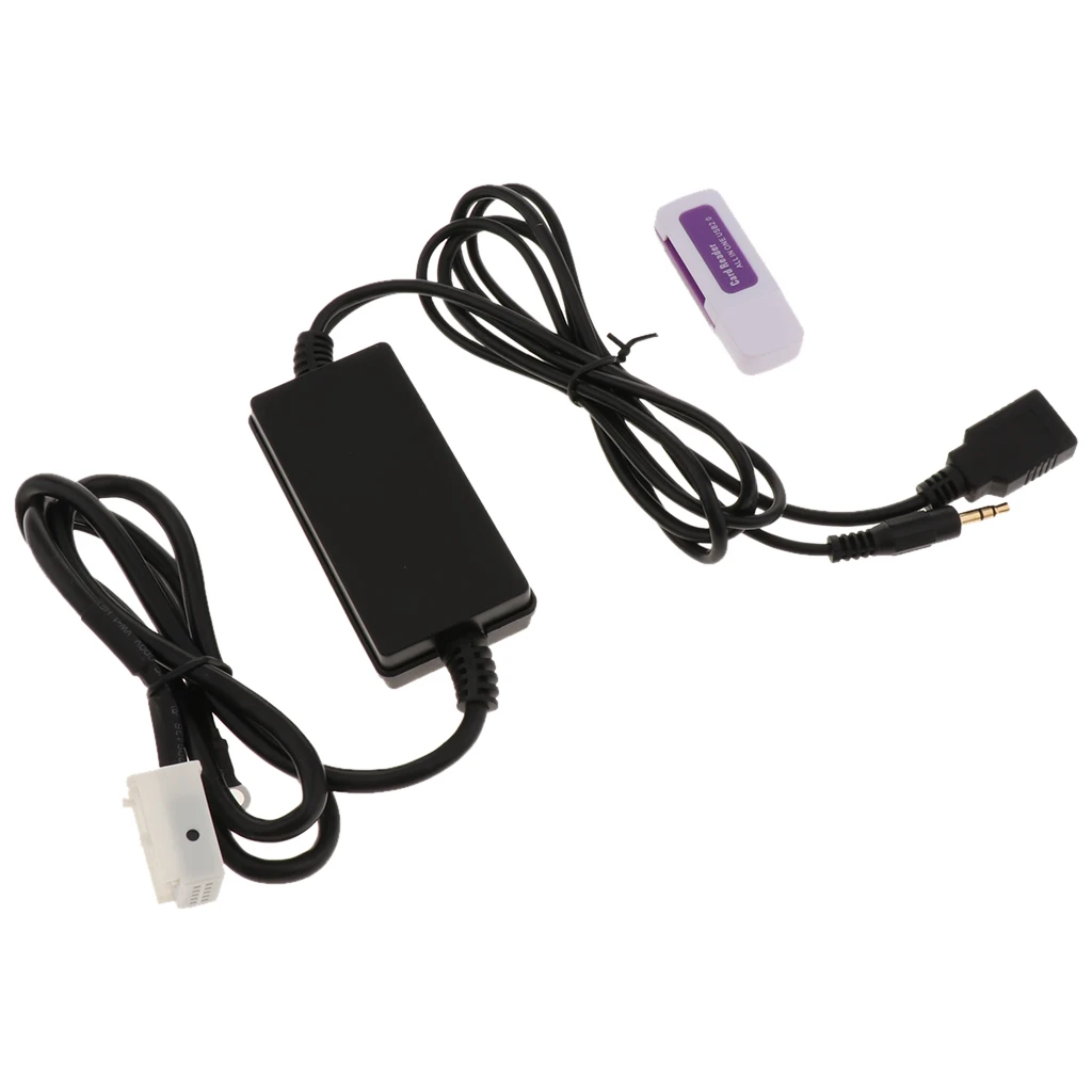 Aux USB 3,5 мм в адаптер mp3-плеер кабель радио интерфейс с кардридером