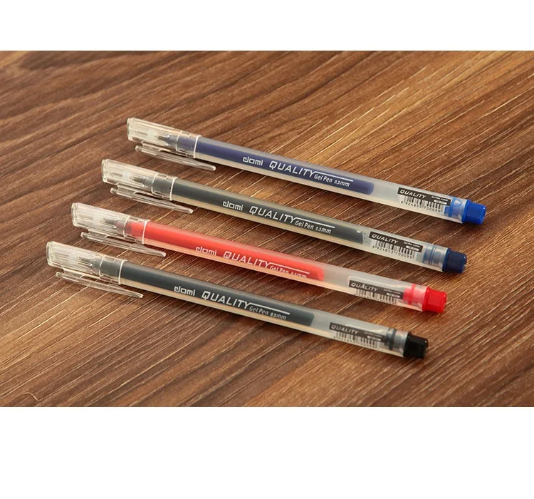 36 pcs/Lot Classic office gel pens 0.5mm ball point Transparent body Black Blue Red color ink High quality School supplies F873