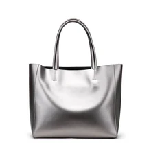 Brand Silver PU Leather Women Bags Large Purses and Handbags Female Shoulder Bags Ladies Big Top-handle Hand Bag Tote