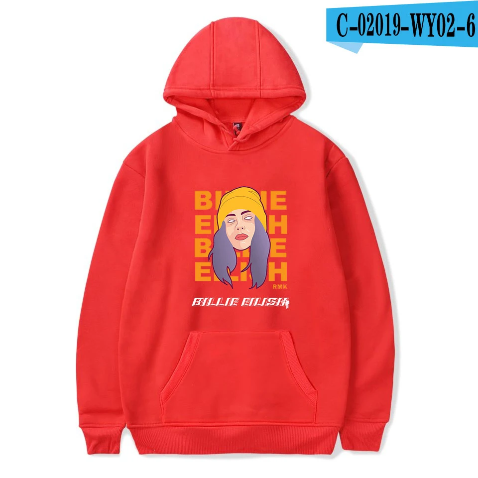 Толстовки с принтом Billie Eilish, женская и Мужская толстовка, известный певец, женские пуловеры с капюшоном, худи Billie Eilish, черная уличная одежда - Цвет: As picture