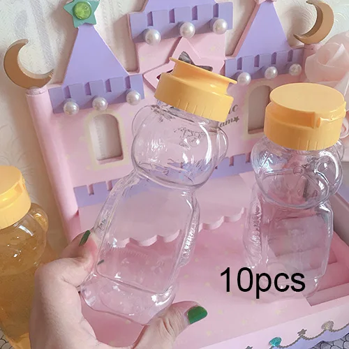 Transparent 10pcs Happy monkey 20 шт./лот Slime Box новая пластиковая прозрачная коробка для хранения медведь Слим контейнеры банки для пушистое облако прозрачная слизь глина - Цвет: Transparent 10pcs