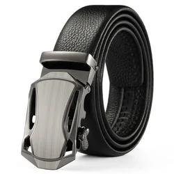 Men Belt Metal Luxury Brand Automatic Buckle Leather High Quality Belts for Men Business Work