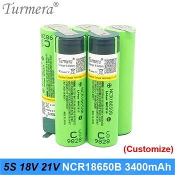 

Turmera battery 5s 18v 21v ncr18650b 3400mah 18v 21v welding solder battery for vacuum cleaner screwdriver battery customized OC