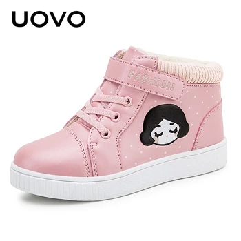 

Girls Shoes 2020 New Winter Kids Walking Shoes Warm Plush Lining Fashion Children Footwear Flat Sneakers Size #29-36