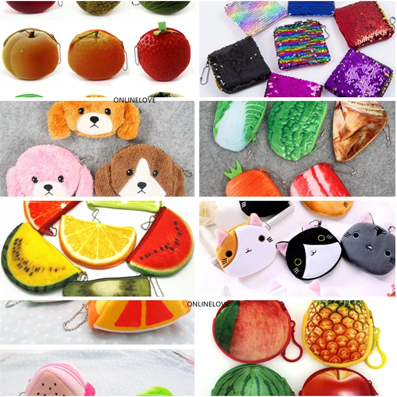 10pcs/lot wholesale plush coin purse 8-21CM BAG Purse small Pocket Coin Wallet | Багаж и сумки