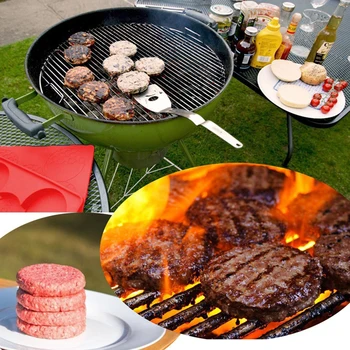 

Silicone Burger Mold Bakeware Fondant Chocolate 5 Cavity Muffin Cup Cake Moulds Toast DIY Bread Cake Pastry Dough Tools