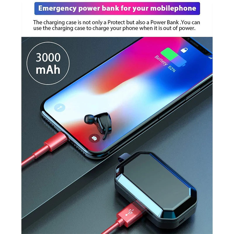 X6 Pro IPX 3300 мАч сенсорные bluetooth-наушники с отпечатком пальца HD стерео Беспроводная игровая гарнитура с шумоподавлением