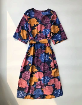 

Women Dress Oil Painting Peony Flower Dress