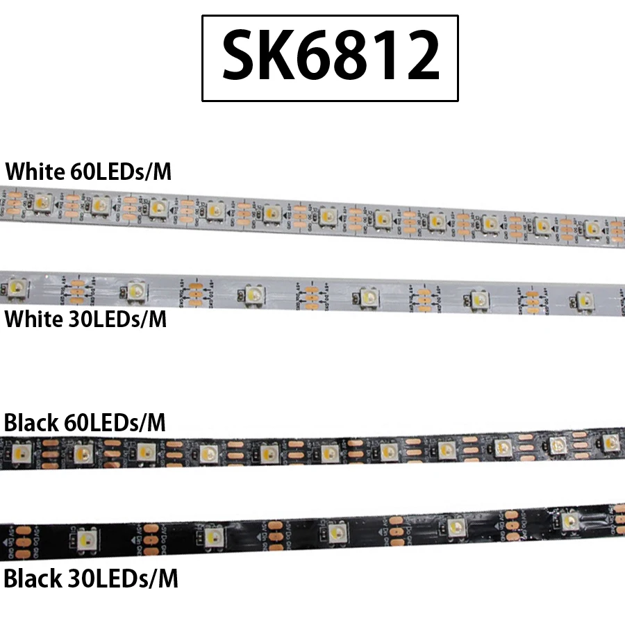 Светодиодная лента SK6812 5 в постоянного тока RGB аналогичная WS2812B IP30/65/67
