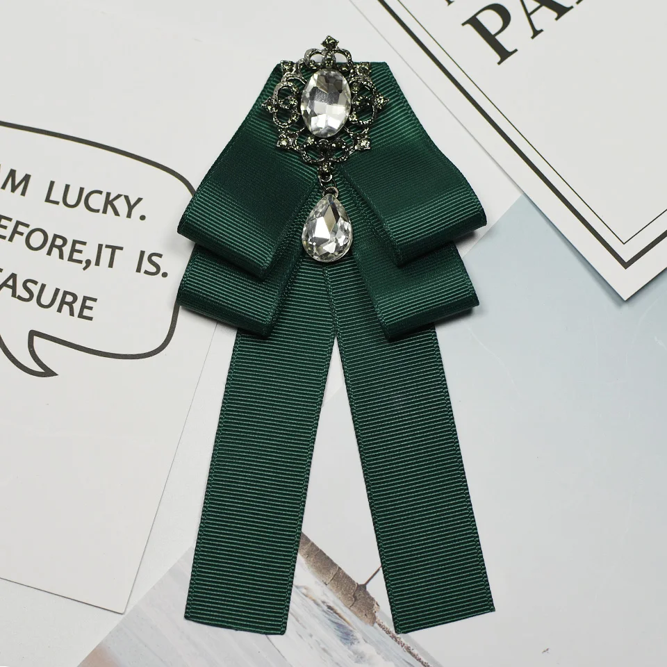 Я-Remiel модный галстук-самовяз, с завязками, с брошкой воротник Винтаж шпильки и броши аксессуары воротника рубашки подарки для гостей Броши Для женщин - Окраска металла: Green 1