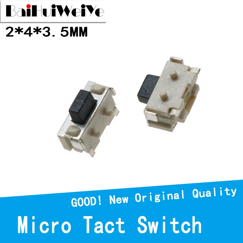 10pcs high temperature resistance tact switch evqpae05r button micro motion 6 6 5 100Pcs/Lot 2x4 2*4*3.5 MM Micro SMD Interrupteur Momentary Tact Switch Side Button Switch Phone Button