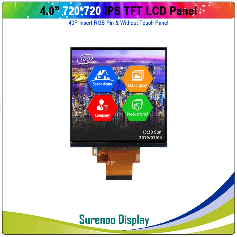 STP720720-0400B1 4," дюймовый 720*720 480*480 RGB IIC SPI ips TFT ЖК-модуль дисплей экран панели с емкостной сенсорной панелью для умного дома - Цвет: STP720720-0400B1