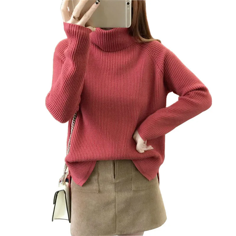 

High quality sweater, Korean-style Loose-Fit Laziness-Style Pullover High Collar Sweater