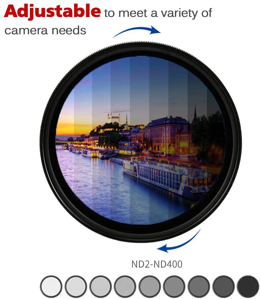 Hersmay 62 mm ND Filter Ultra Slim MultiCoating MC Fader Variable