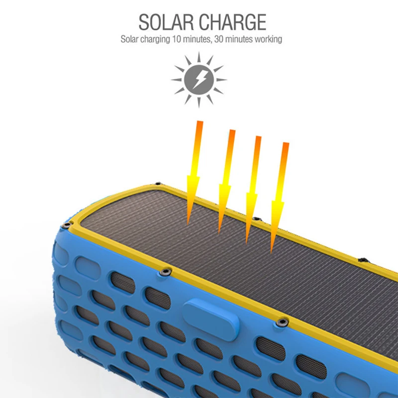2500Mah Portable Solar Wireless 4.0 Bluetooth Speaker 9W Waterproof Hifi Speaker for Outdoors Climbing Cycling with Mic