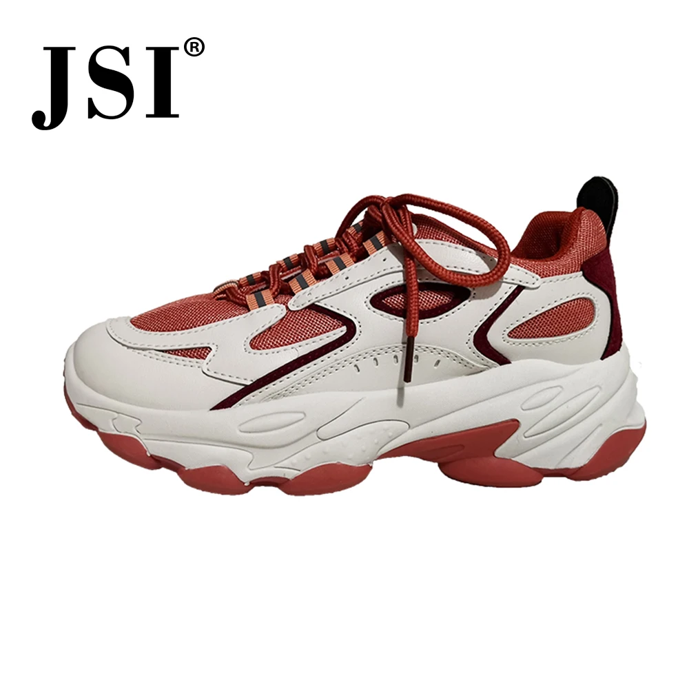 

JSI Casual Women Flats Patchwork Design Mixed Colors Cross-Tied Lace-Up Comfortable Fashion Shoes Anti-Slip Stylish Sneaker JY77