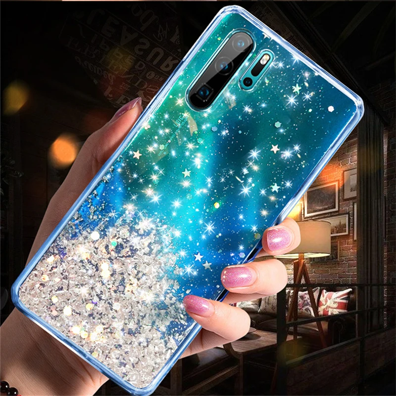 Серебряный Фольга Star чехол для телефона для huawei P Smart плюс Y9 Y5 Y6 Y7 Prime Honor 8, 9, 10, 9i 10i 20 Lite мягкий чехол